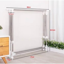 Jumper ราวตากผ้าสแตนเลส พับได้ ยืดขยายได้ แขวนผ้า ตากได้ 2 ราวใหญ่ มีล้อ แข็งแรงทนทาน ไม่เป็นสนิม