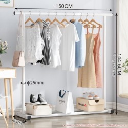 Jumper Kids ราวตากผ้า แขวนเสื้อ บาร์คู่ บาร์เดี่ยว โครงเหล็ก ชั้นวางเสื้อผ้า พร้อมตะขอแขวนด้าน