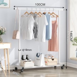 Jumper Kids ราวตากผ้า แขวนเสื้อ บาร์คู่ บาร์เดี่ยว โครงเหล็ก ชั้นวางเสื้อผ้า พร้อมตะขอแขวนด้าน