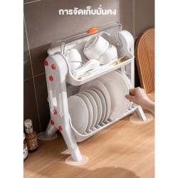 Jumper Kids ชั้นวางจาน 1-2 ชั้น สำหรับคว่ำจานมีฝาปิด  พร้อมถาดรองน้ำ สำหรับห้องครัว