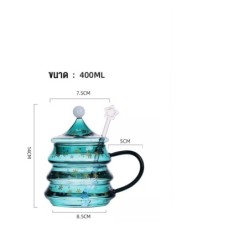 Jumper Kids แก้วน้ำ แก้วน้ำคริสต์มาส มีฝาปิด พร้อมที่คน ความจุ 400 ml