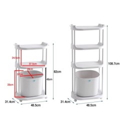 Jumper Kids รุ่นใหม่ ชั้นวางของ ตะกร้า อเนกประสงค์ มีล้อ 3 - 4 ชั้น วัสดุแข็งแรง