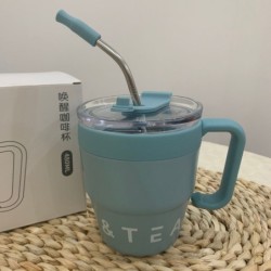 Jumper แก้วสแตนเลส ลาย Coffee & Tea เก็บความร้อนและความเย็น ได้ดี มีหูหิ้ว ขนาด 480 ML. น้ำหนักเบา