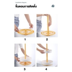Jumper Kids ชั้นวางของในครัว หมุนได้ 360° ชั้นวางเครื่องปรุง พร้อมหูหิ้ว พลาสติกเกรดพรีเมี่ยม