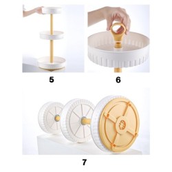 Jumper Kids ชั้นวางของในครัว หมุนได้ 360° ชั้นวางเครื่องปรุง พร้อมหูหิ้ว พลาสติกเกรดพรีเมี่ยม