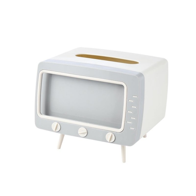 Jumper Kids กล่องกระดาษทิชชู่ TV ใส่ทิชชู่ ใส่ของ พร้อมที่ตั้งโทรศัพท์ ทรงทีวี