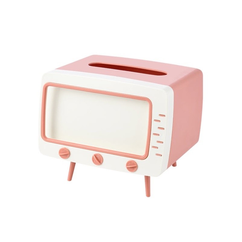 Jumper Kids กล่องกระดาษทิชชู่ TV ใส่ทิชชู่ ใส่ของ พร้อมที่ตั้งโทรศัพท์ ทรงทีวี