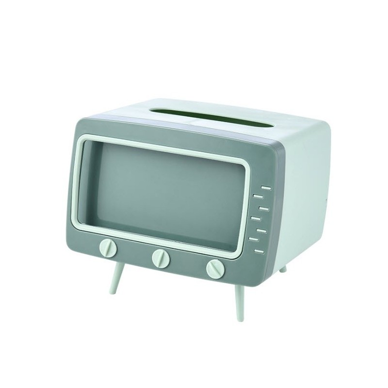 Jumper Kids กล่องกระดาษทิชชู่ TV ใส่ทิชชู่ ใส่ของ พร้อมที่ตั้งโทรศัพท์ ทรงทีวี