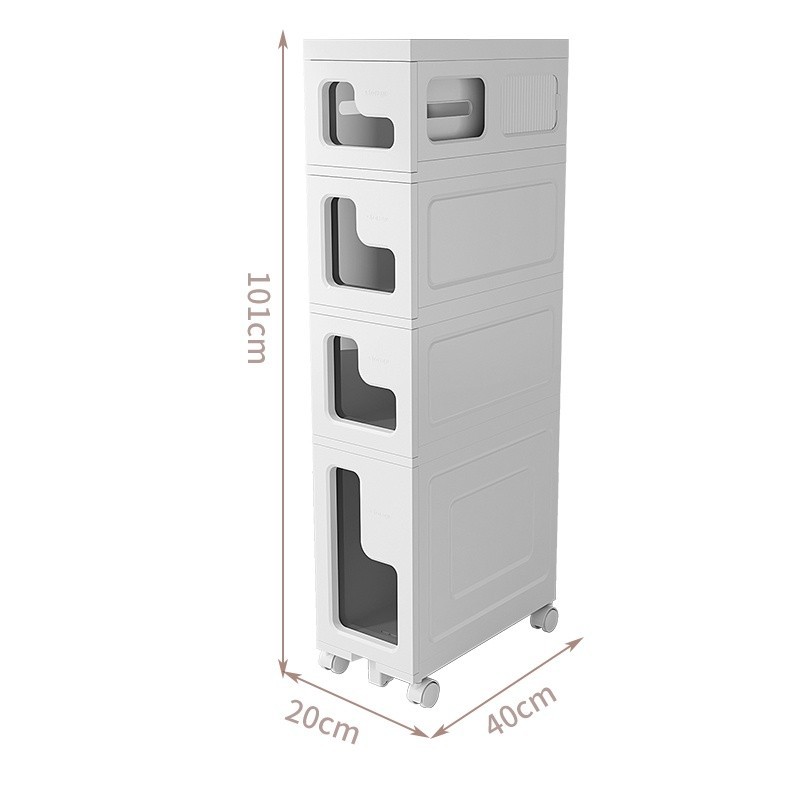 Jumper Kids ชั้นเก็บของ รุ่นมีที่ใส่ทิชชู่ด้านข้าง ชั้นเก็บแบบมีลิ้นชัก ชั้นเก็บของที่แคบ มีล้อเลื่อน