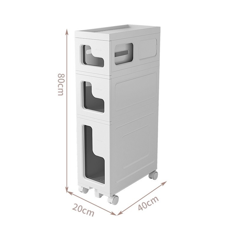 Jumper Kids ชั้นเก็บของ รุ่นมีที่ใส่ทิชชู่ด้านข้าง ชั้นเก็บแบบมีลิ้นชัก ชั้นเก็บของที่แคบ มีล้อเลื่อน