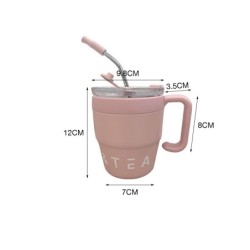 Jumper แก้วสแตนเลส ลาย Coffee & Tea เก็บความร้อนและความเย็น ได้ดี มีหูหิ้ว ขนาด 480 ML. น้ำหนักเบา