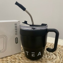 Jumper แก้วสแตนเลส ลาย Coffee & Tea เก็บความร้อนและความเย็น ได้ดี มีหูหิ้ว ขนาด 480 ML. น้ำหนักเบา