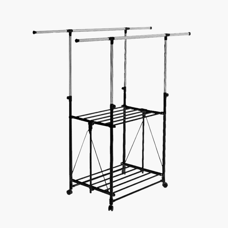 Jumper Kids ราวตากผ้าสแตนเลส ราวตากผ้า ราวสแตนเลส พับได้ แขวนผ้า ตากรองเท้า มีล้อ เคลื่อนย้ายสะดวก ตากได้ 2 ราว