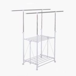 Jumper Kids ราวตากผ้าสแตนเลส ราวตากผ้า ราวสแตนเลส พับได้ แขวนผ้า ตากรองเท้า มีล้อ เคลื่อนย้ายสะดวก ตากได้ 2 ราว