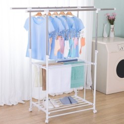 Jumper Kids ราวตากผ้าสแตนเลส ราวตากผ้า ราวสแตนเลส พับได้ แขวนผ้า ตากรองเท้า มีล้อ เคลื่อนย้ายสะดวก ตากได้ 2 ราว