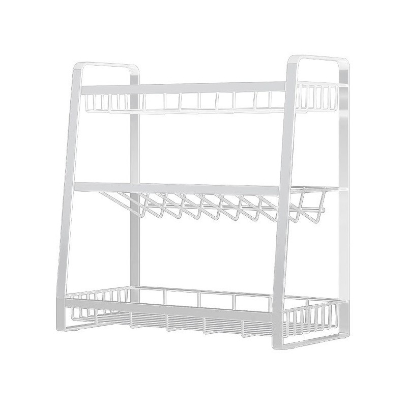 Jumper Kids ชั้นวางเครื่องปรุง 3 ชั้น สแตนเลส ชั้นวางของในครัว สำหรับจัดเรียงขวดต่างๆ