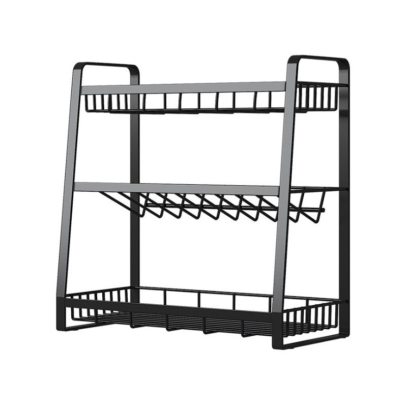 Jumper Kids ชั้นวางเครื่องปรุง 3 ชั้น สแตนเลส ชั้นวางของในครัว สำหรับจัดเรียงขวดต่างๆ