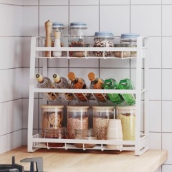 Jumper Kids ชั้นวางเครื่องปรุง 3 ชั้น สแตนเลส ชั้นวางของในครัว สำหรับจัดเรียงขวดต่างๆ