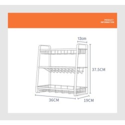 Jumper Kids ชั้นวางเครื่องปรุง 3 ชั้น สแตนเลส ชั้นวางของในครัว สำหรับจัดเรียงขวดต่างๆ