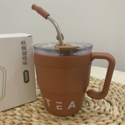 Jumper แก้วสแตนเลส ลาย Coffee & Tea เก็บความร้อนและความเย็น ได้ดี มีหูหิ้ว ขนาด 480 ML. น้ำหนักเบา