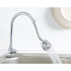 Jumper Kids ตัวแปลง หัวต่อก๊อกน้ำ ก๊อกน้ำล้างจาน ก๊อกน้ำปรับได้ ดัดได้ 360° องศา สีเงิน