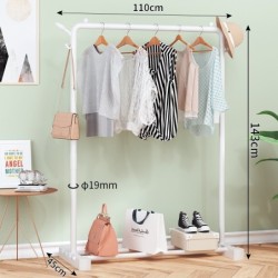 Jumper Kids ราวตากผ้าเหล็ก ราวแขวนผ้าบาร์คู่ บาร์เดี่ยว ราวแขวนเสื้อ พร้อมชั้นที่วางของ ชั้นวางรองเท้า ที่แขวนผ้าและหมวก