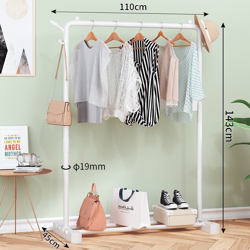 Jumper Kids ราวตากผ้าเหล็ก ราวแขวนผ้าบาร์คู่ บาร์เดี่ยว ราวแขวนเสื้อ พร้อมชั้นที่วางของ ชั้นวางรองเท้า ที่แขวนผ้าและหมวก