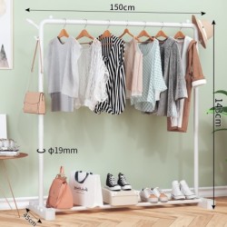 Jumper Kids ราวตากผ้าเหล็ก ราวแขวนผ้าบาร์คู่ บาร์เดี่ยว ราวแขวนเสื้อ พร้อมชั้นที่วางของ ชั้นวางรองเท้า ที่แขวนผ้าและหมวก