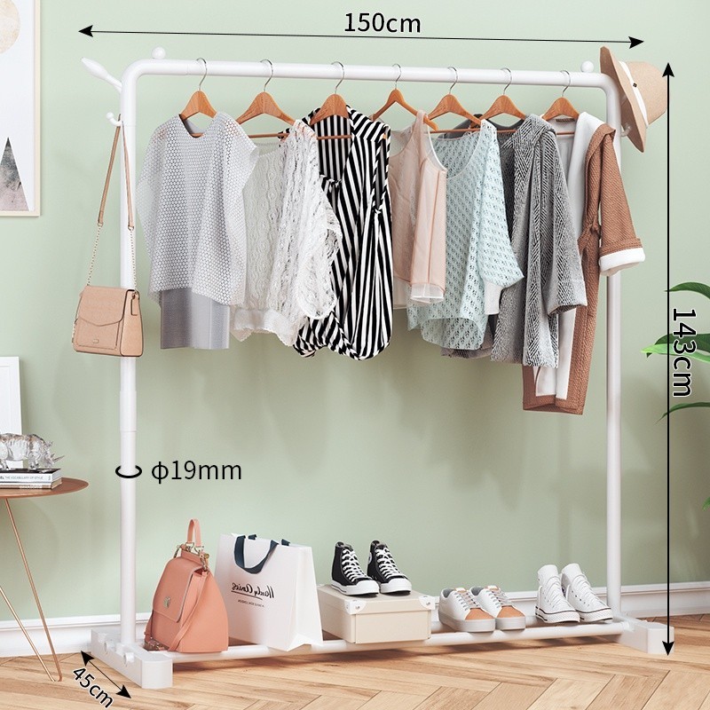 Jumper Kids ราวตากผ้าเหล็ก ราวแขวนผ้าบาร์คู่ บาร์เดี่ยว ราวแขวนเสื้อ พร้อมชั้นที่วางของ ชั้นวางรองเท้า ที่แขวนผ้าและหมวก