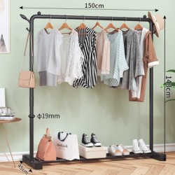 Jumper Kids ราวตากผ้าเหล็ก ราวแขวนผ้าบาร์คู่ บาร์เดี่ยว ราวแขวนเสื้อ พร้อมชั้นที่วางของ ชั้นวางรองเท้า ที่แขวนผ้าและหมวก