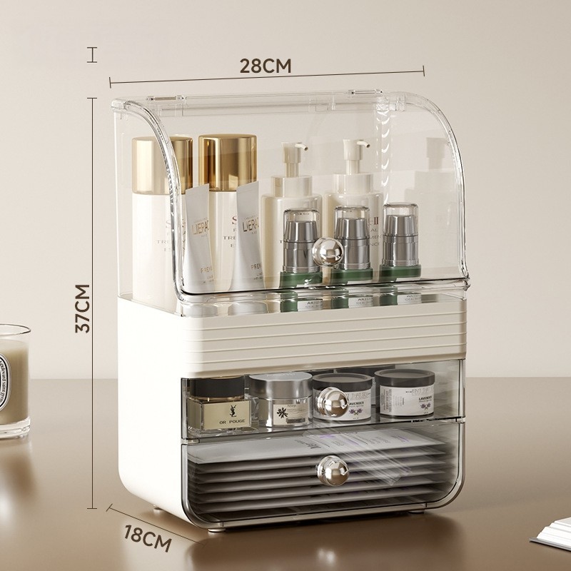 Jumper Kids ชั้นวางเครื่องสำอางค์ กล่องเก็บเครื่องสำอางค์ มีลิ้นชัก จัดระเบียบเครื่องสำอางค์ ใส่ขวดทรงสูงได้