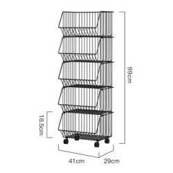 Jumper Kids ชั้นวางของในห้องครัว ใส่ผักผลไม้ เก็บได้สูงสุด 2-5 ชั้น แบบมีล้อและไม่มีล้อ