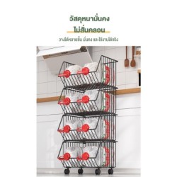 Jumper Kids ชั้นวางของในห้องครัว ใส่ผักผลไม้ เก็บได้สูงสุด 2-5 ชั้น แบบมีล้อและไม่มีล้อ