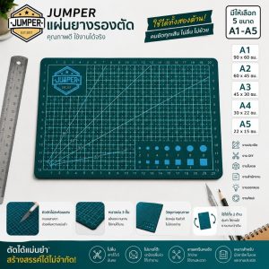 Jumper แผ่นยางรองตัด แผ่นรองตัด ใช้ได้ทั้งสองข้าง ยางรองตัดกระดาษ อุปกรณ์สำนักงาน กระดานรองตัด